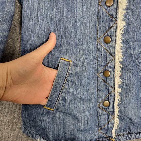 LEVI STRAUSS Sherpa Lined Denim Jean Jacket Trucker Snap Front SIZE XS - Picture 6 of 16